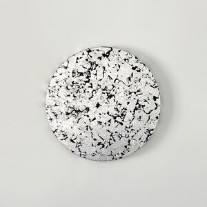 Handmade Abstract Moon Art Silver Leaf On Canvas Round Painting Art